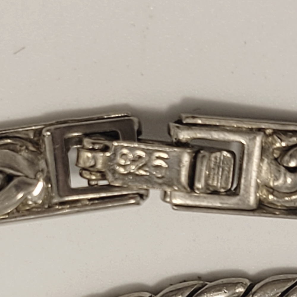 Solid 925 Sterling Silver Braided Snake Curb Chai… - image 4